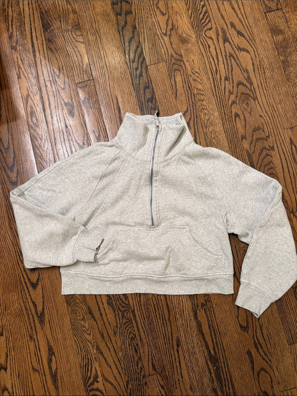 lululemon athletica Light Heather Gray Cropped Quarter-Zip Sweatshirt